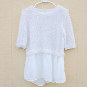 Fuzzy chiffon Sweater